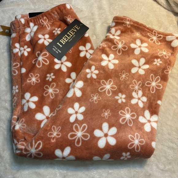 NWT Pajama Pants 2XL I Believe Cozy Fleece Stretch Smoothing Waistband Slimming - Picture 14 of 14